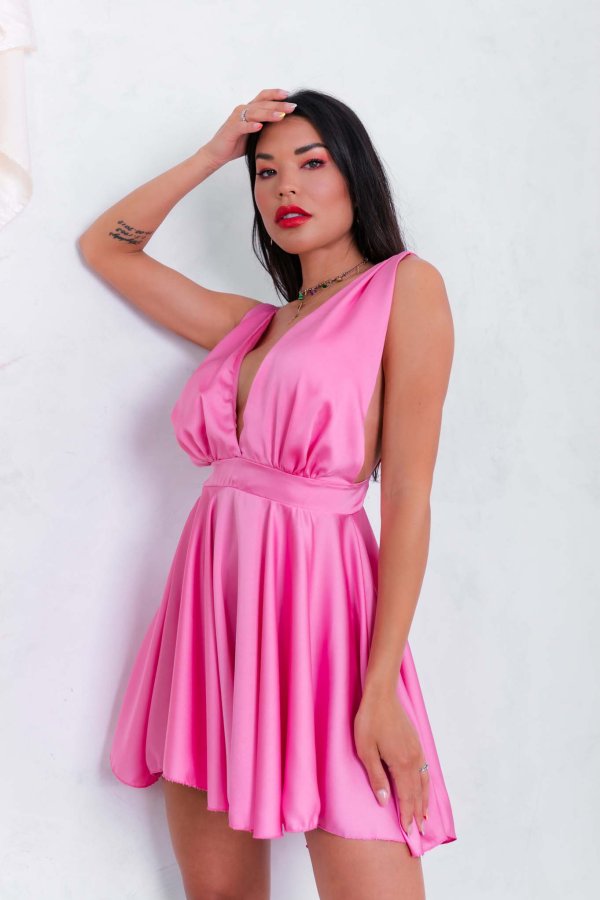 SATIN ΦΟΡΕΜΑΤΑ Spain φόρεμα ροζ