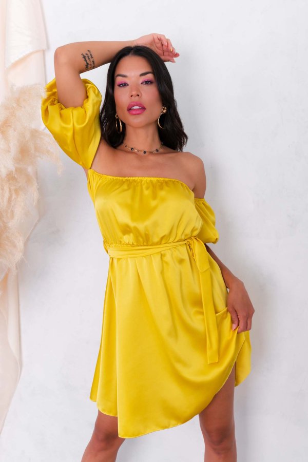 SATIN ΦΟΡΕΜΑΤΑ Leonor φόρεμα κίτρινο