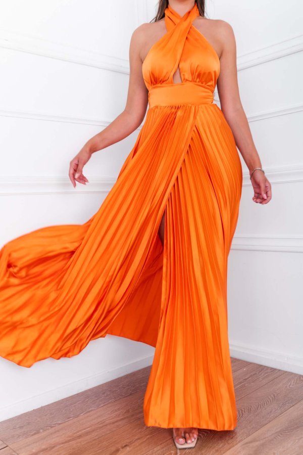 ΜΑΞΙ ΦΟΡΕΜΑΤΑ Ziska φόρεμα πορτοκαλί