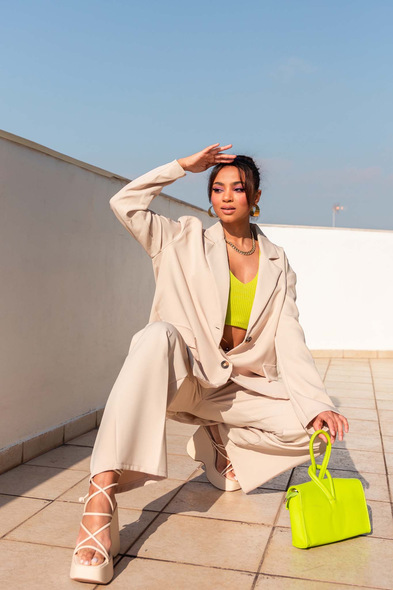 CROP ΤΟΠ Lovely τοπ lime