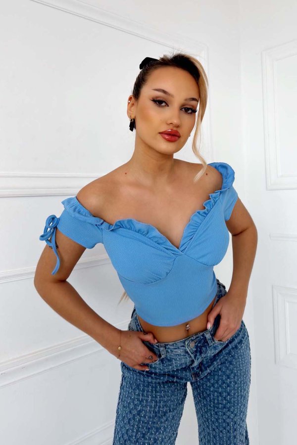 HOT DEALS Evelyn crop top σιελ