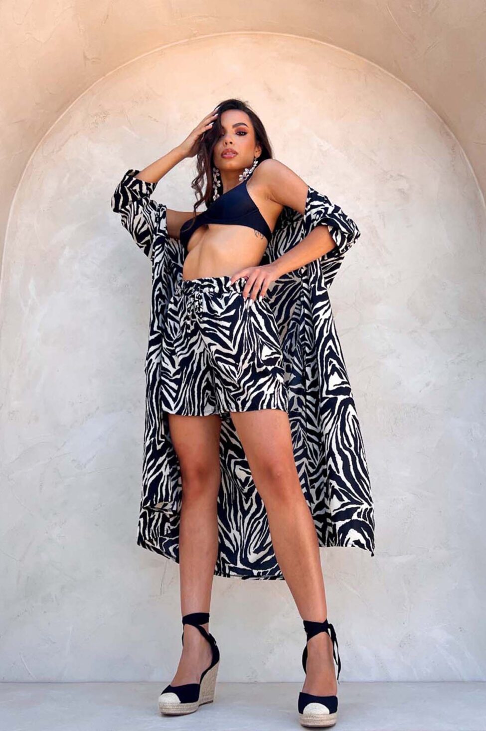 Selter μίνι σορτς animal print zebra