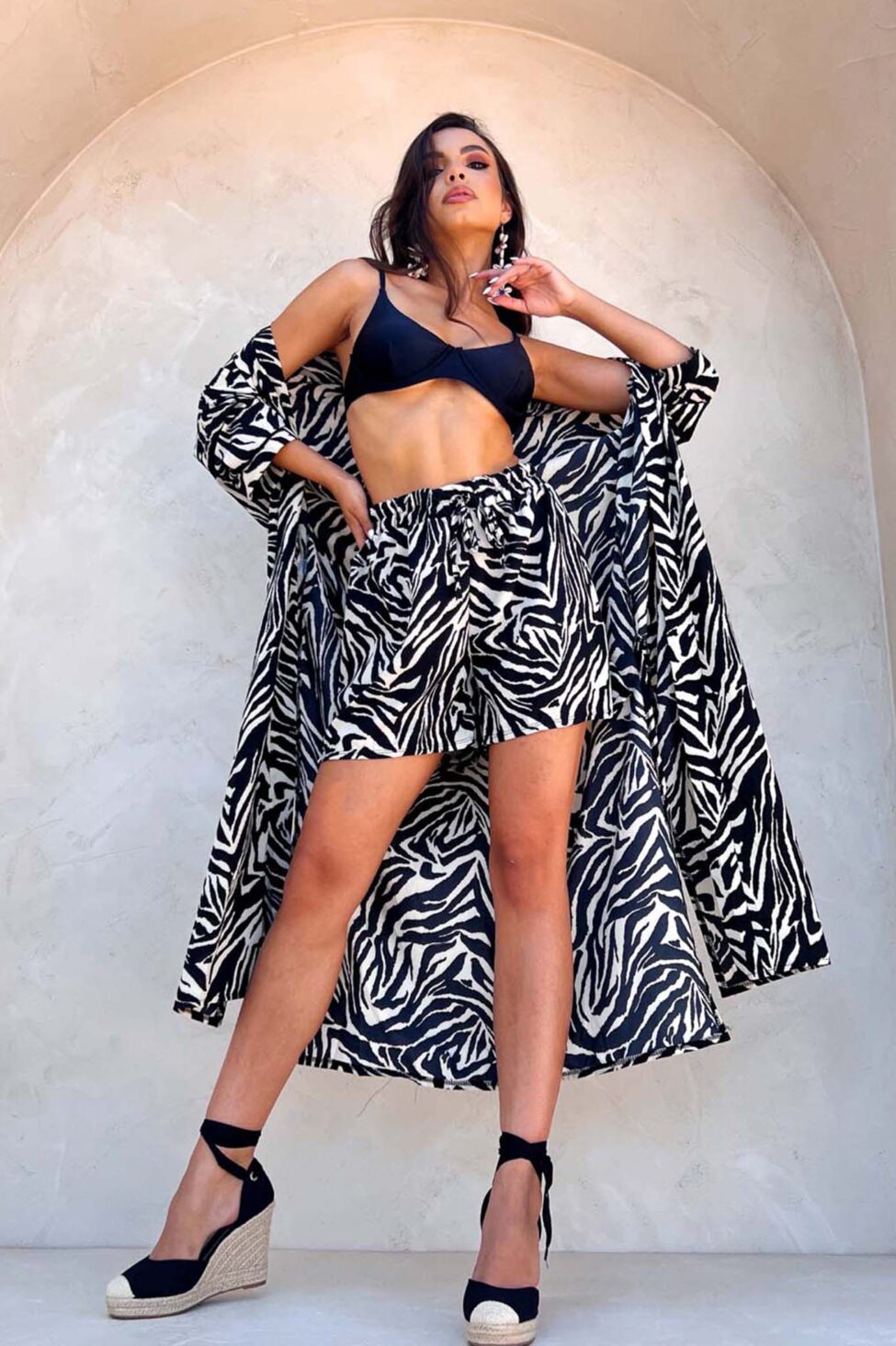 Selter μίνι σορτς animal print zebra