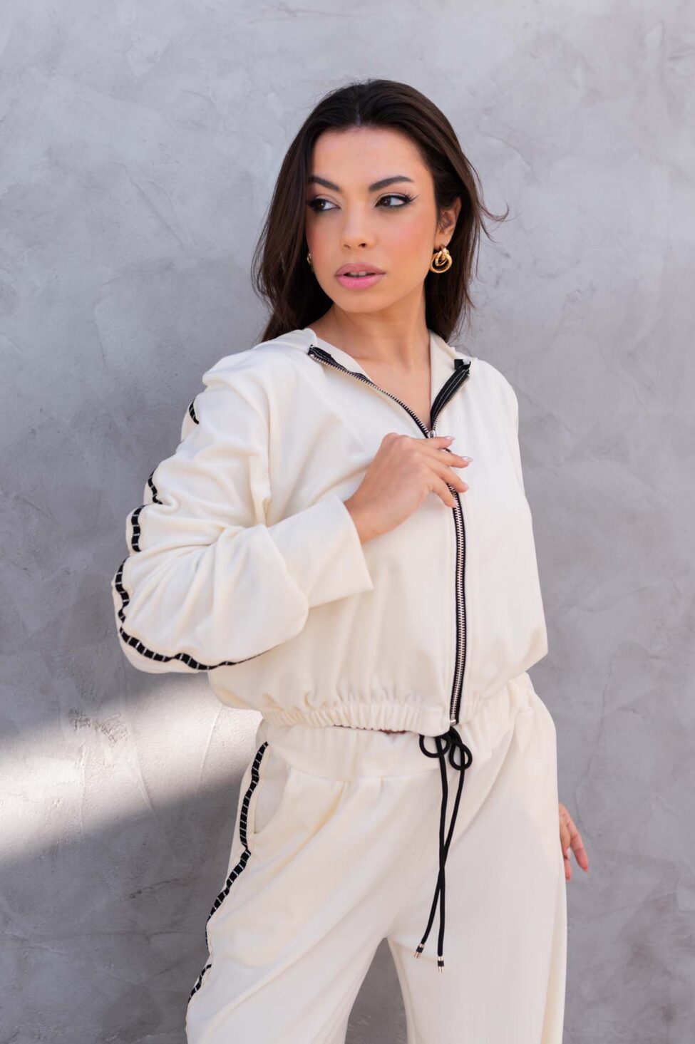 Sylvie σετ ζακέτα-παντελόνι off white - Image 2