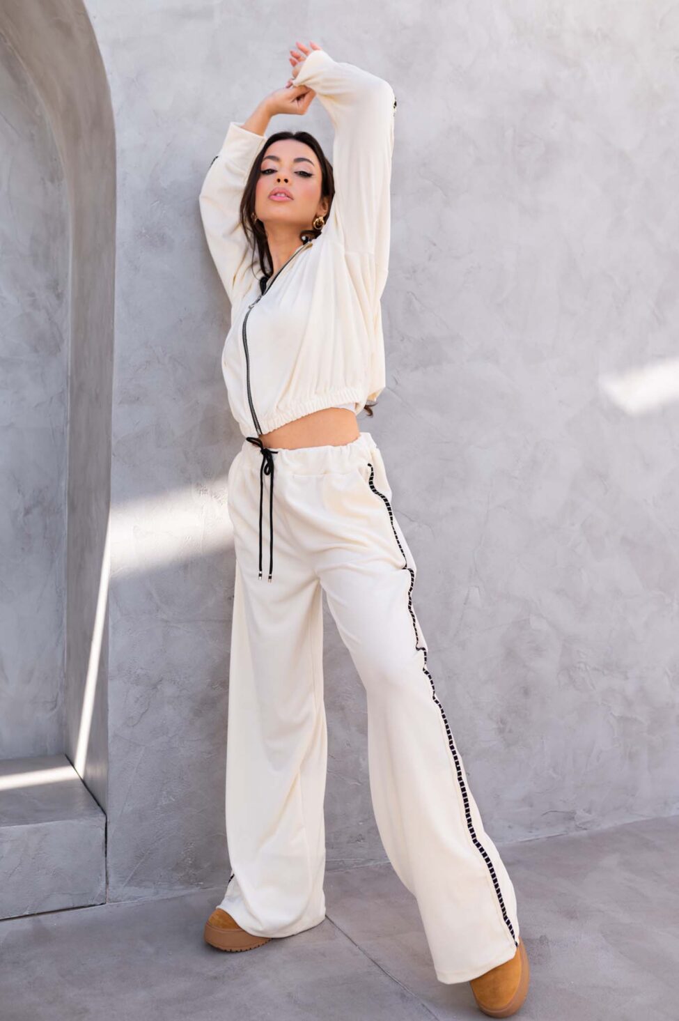 Sylvie σετ ζακέτα-παντελόνι off white - Image 4