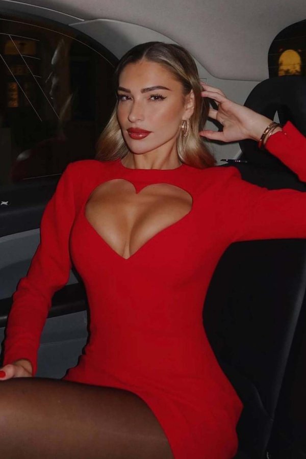 BAD 2 Baby Love μίνι φόρεμα με καρδιά στο μπούστο κόκκινο