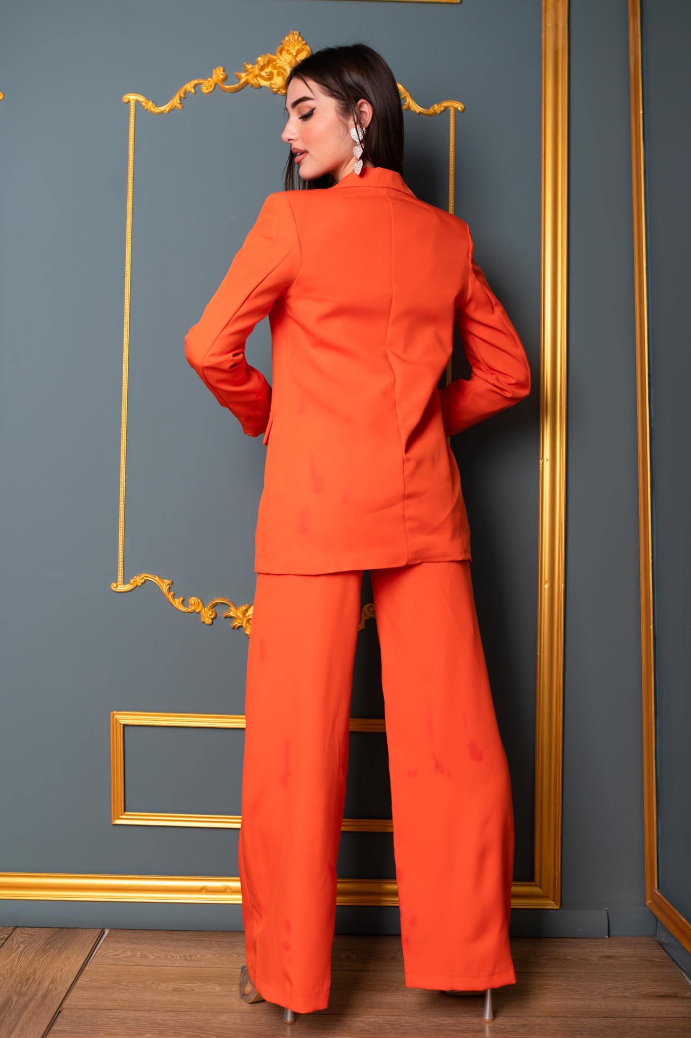 EVERYDAY Elvina σετ σακάκι-παντελόνι πορτοκαλί