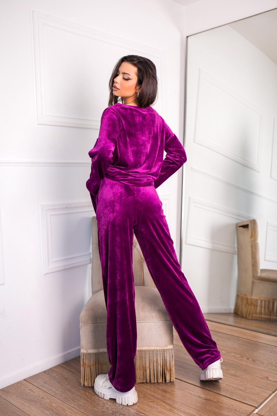 Jourdan βελούδινο παντελόνι magenta