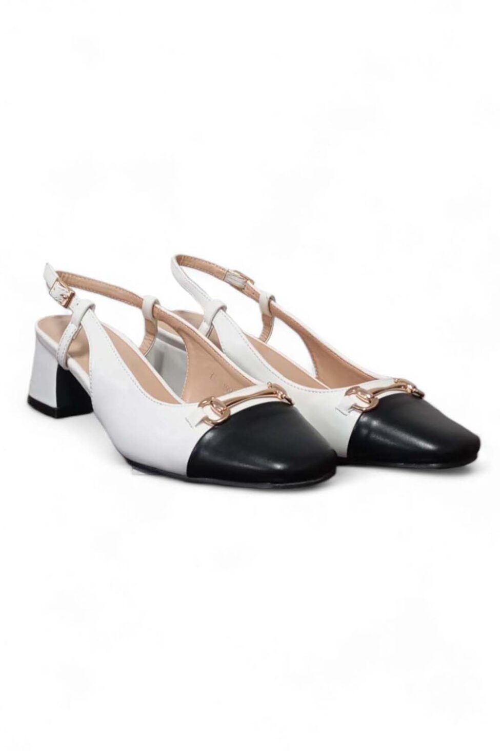 Ezio γόβες slingback με χαμηλό τακούνι λευκό - Image 2