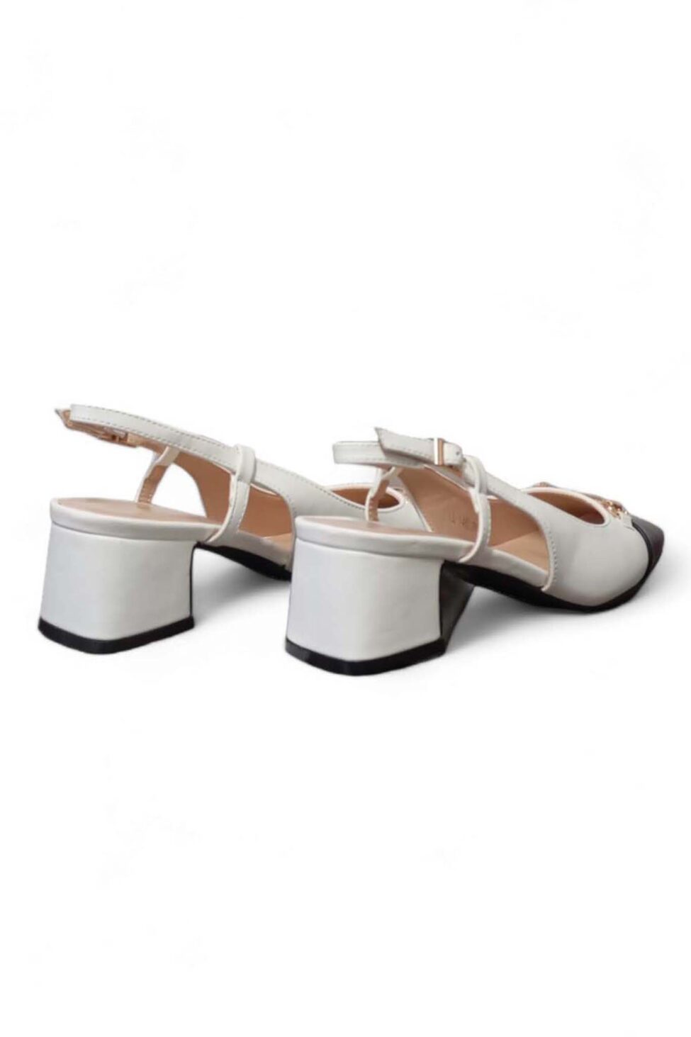 Ezio γόβες slingback με χαμηλό τακούνι λευκό - Image 3