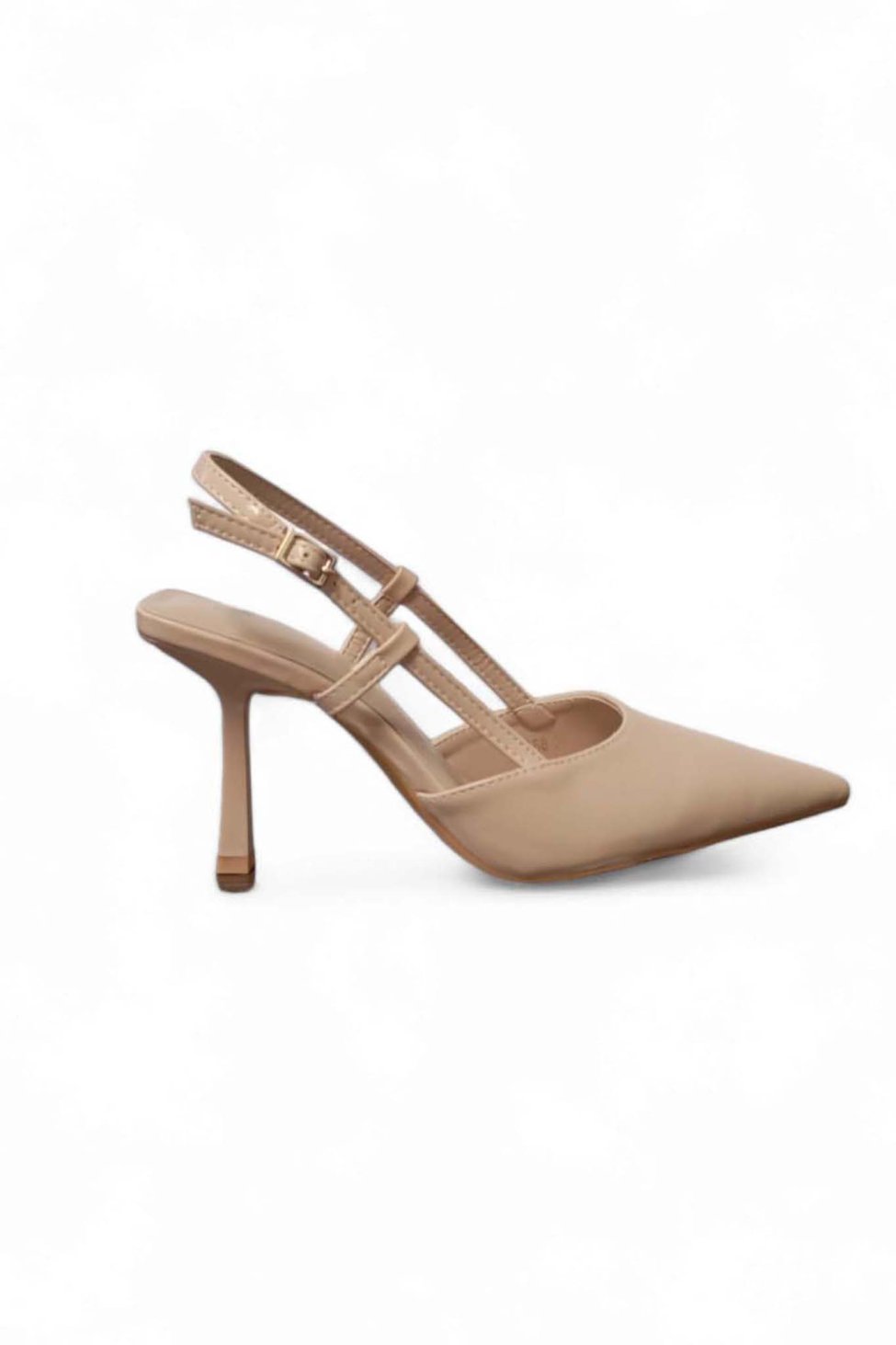 Middle γόβες slingback από οικολογικό δέρμα μπεζ