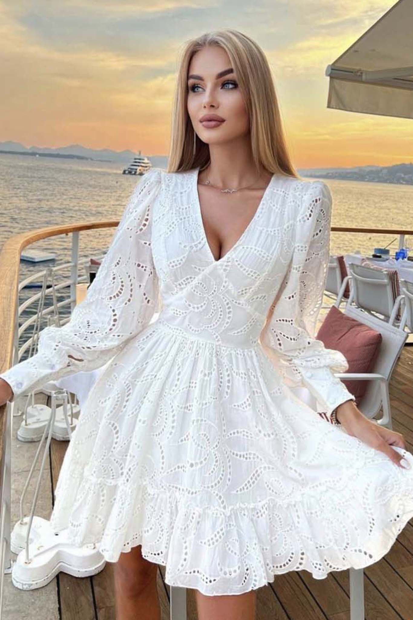 ΦΟΡΕΜΑΤΑ Kiania μίνι φόρεμα λευκό