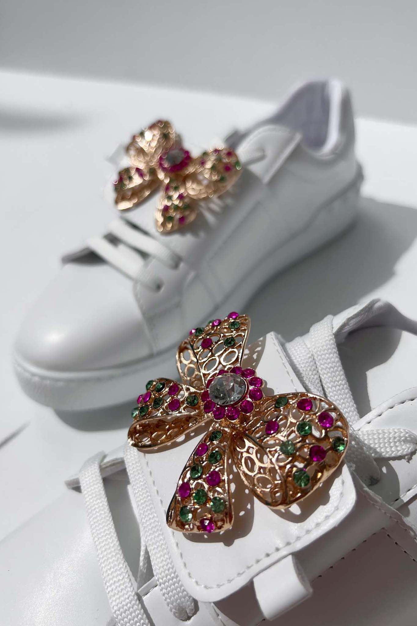 ΦΟΥΣΤΕΣ ΠΡΟΣΦΟΡΕΣ Trevino sneakers με φιόγκο με strass λευκό