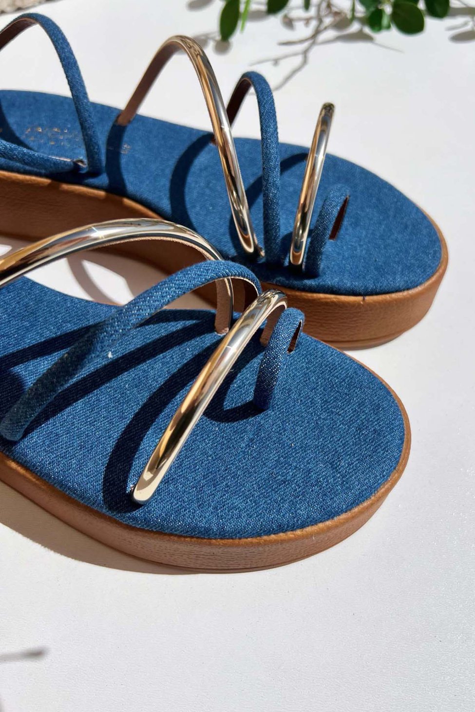 Nalani flatforms από ΓΝΗΣΙΟ ΔΕΡΜΑ μπλε