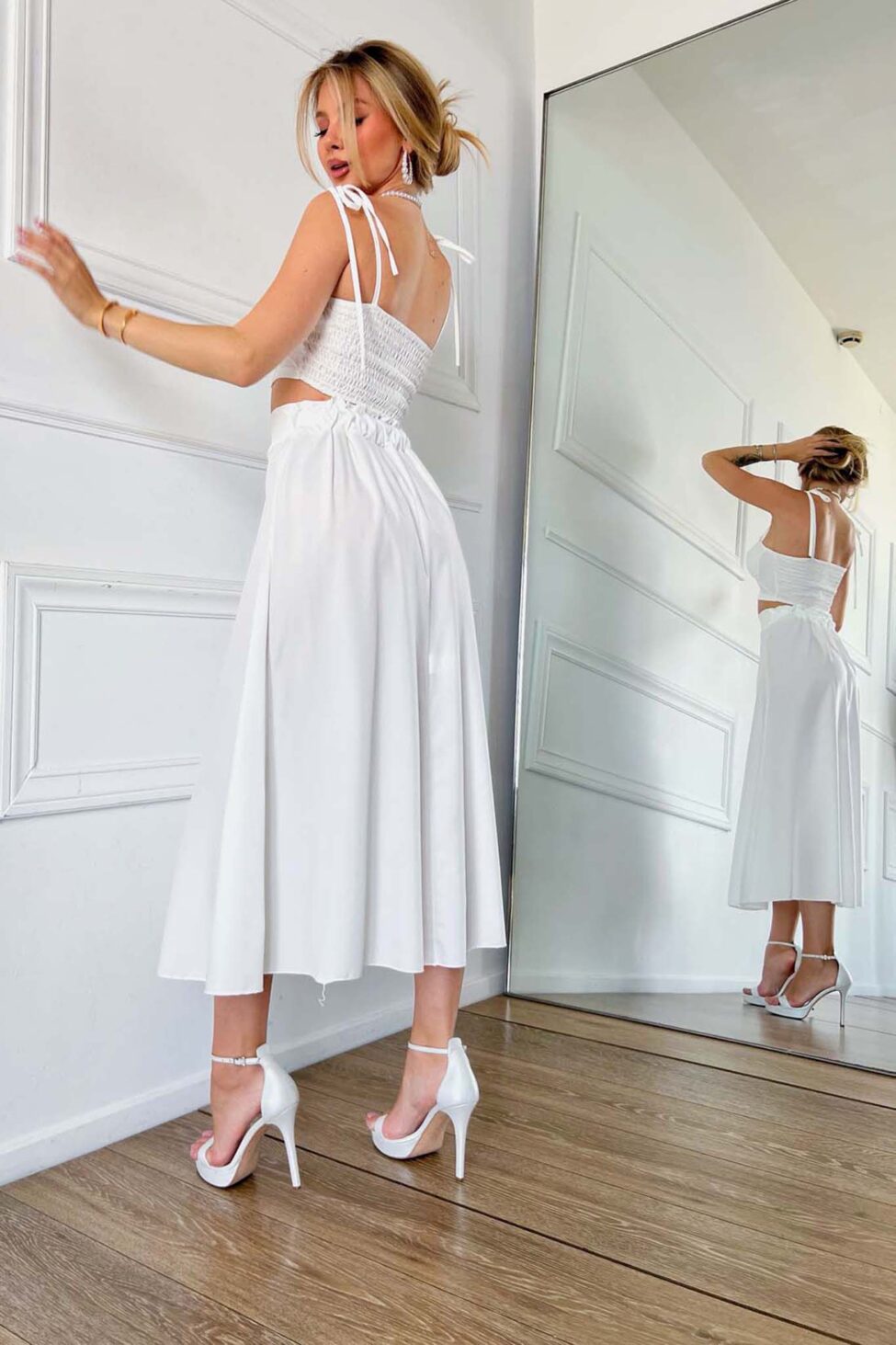 Deja Vu σετ τοπ-φούστα λευκό - Image 2