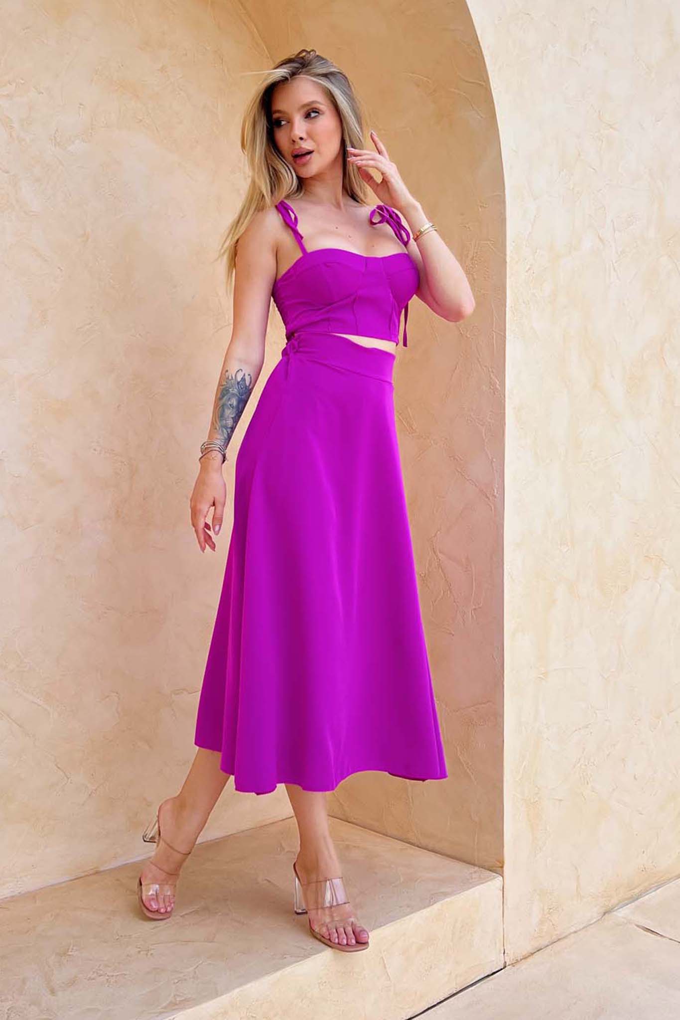 Deja Vu σετ τοπ-φούστα magenta Deja Vu σετ τοπ-φούστα magenta - Image 1