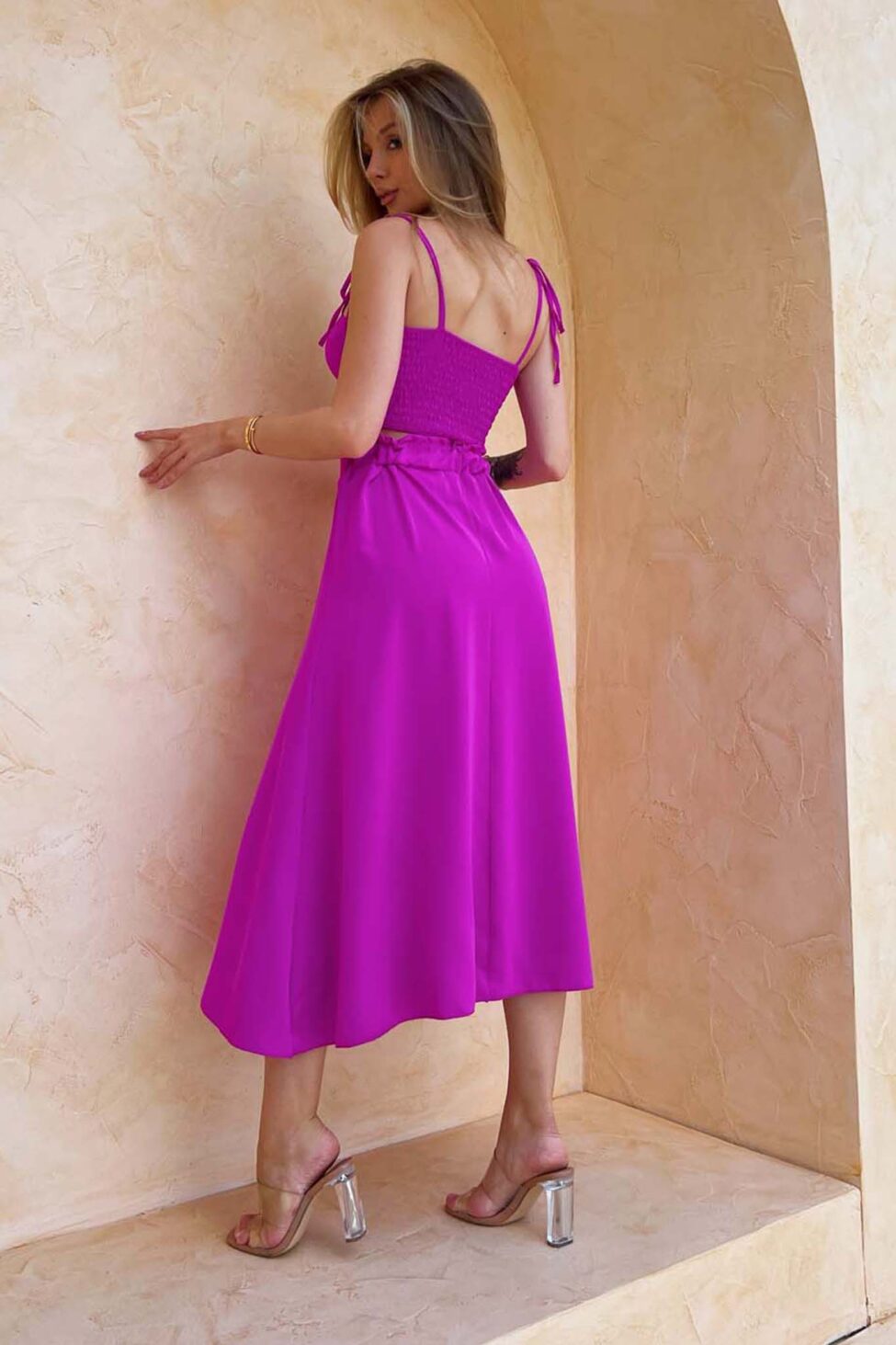 Deja Vu σετ τοπ-φούστα magenta - Image 2