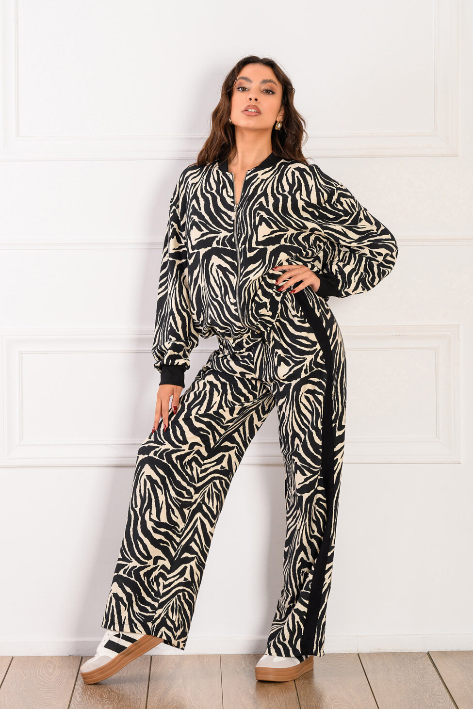 Dunne σετ ζακέτα παντελόνι zebra