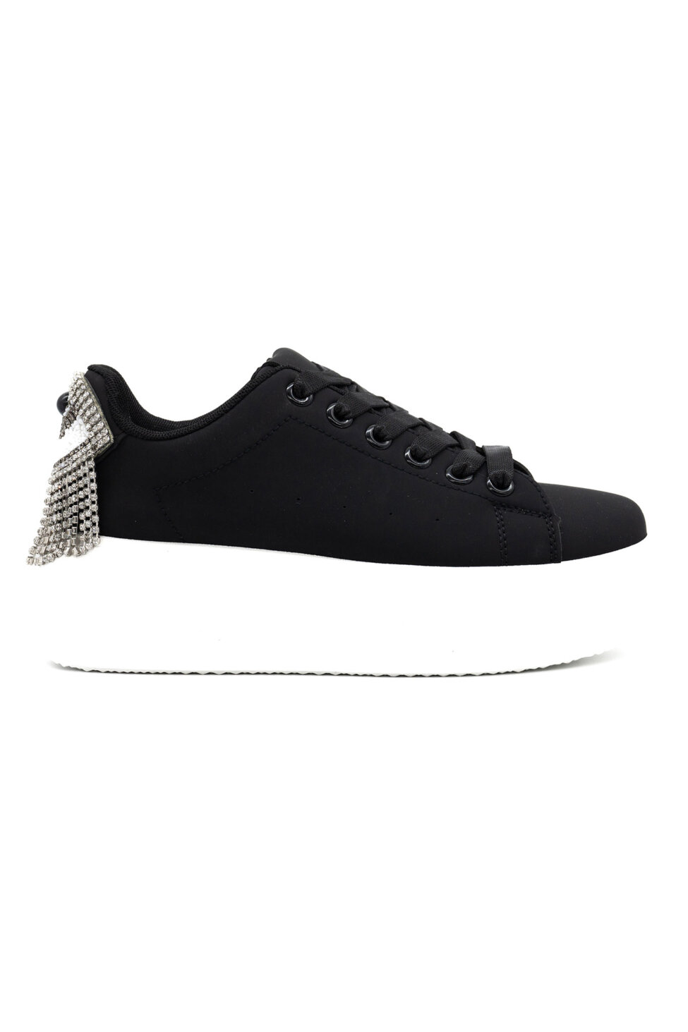 Adventure sneakers με στρας από οικολογικό δέρμα μαύρο