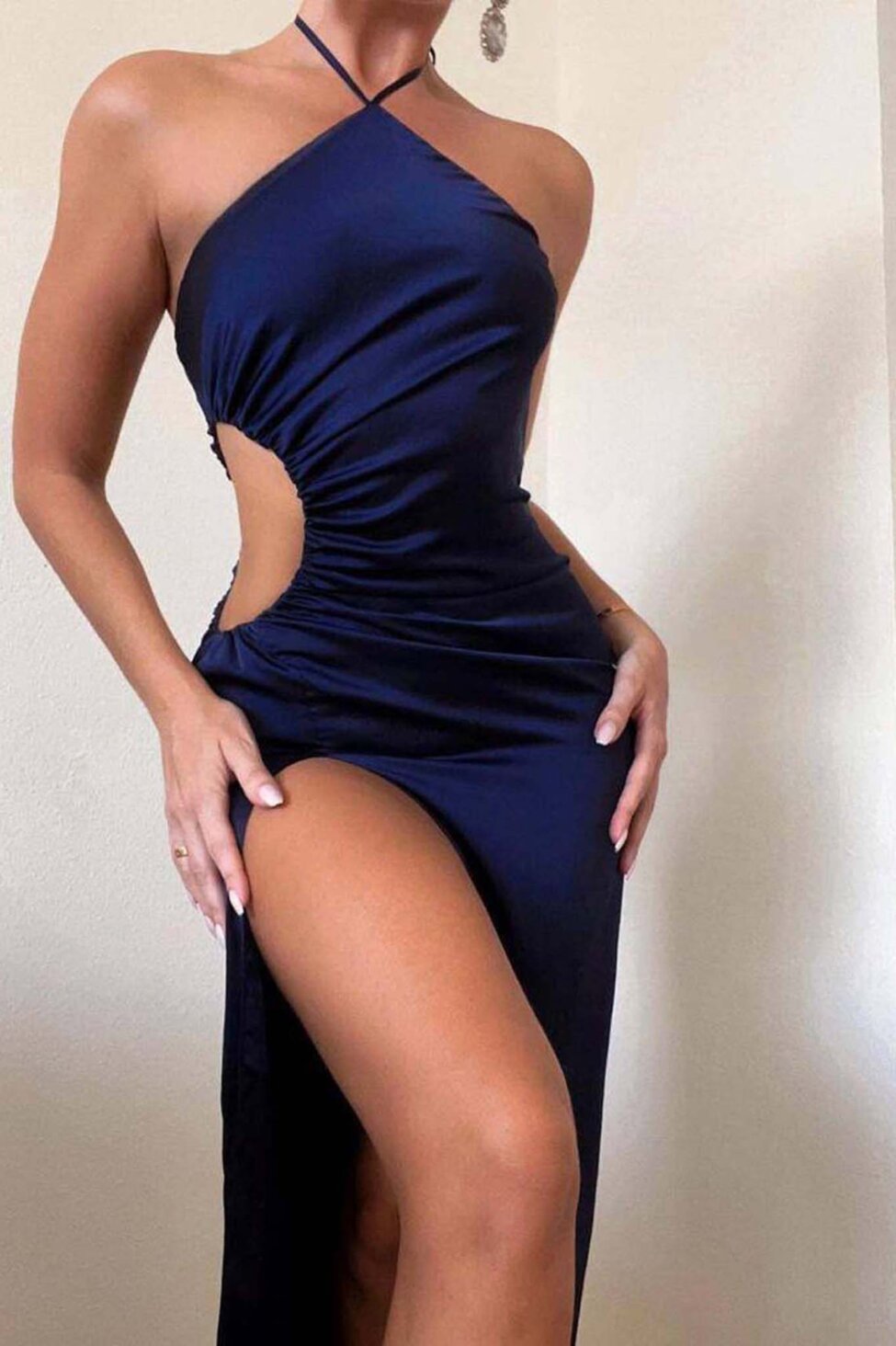 Alba μακρύ φόρεμα cut out μπλε