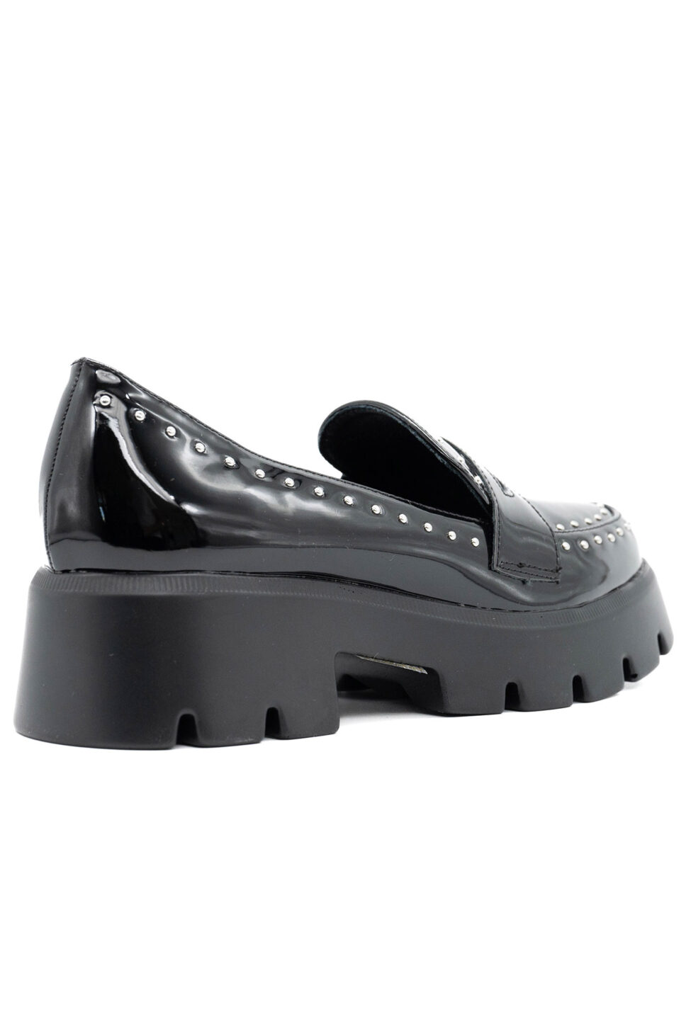 Kyler μοκασίνια λουστρίνι από οικολογικο δέρμα με τρουκς μαύρο - Image 3