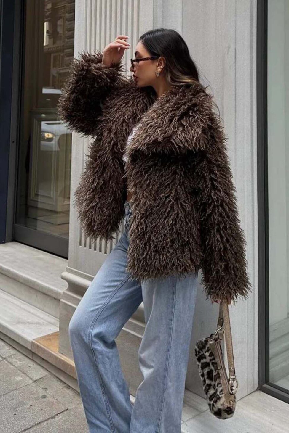 Much οικολογική γούνα καφέ - Image 3