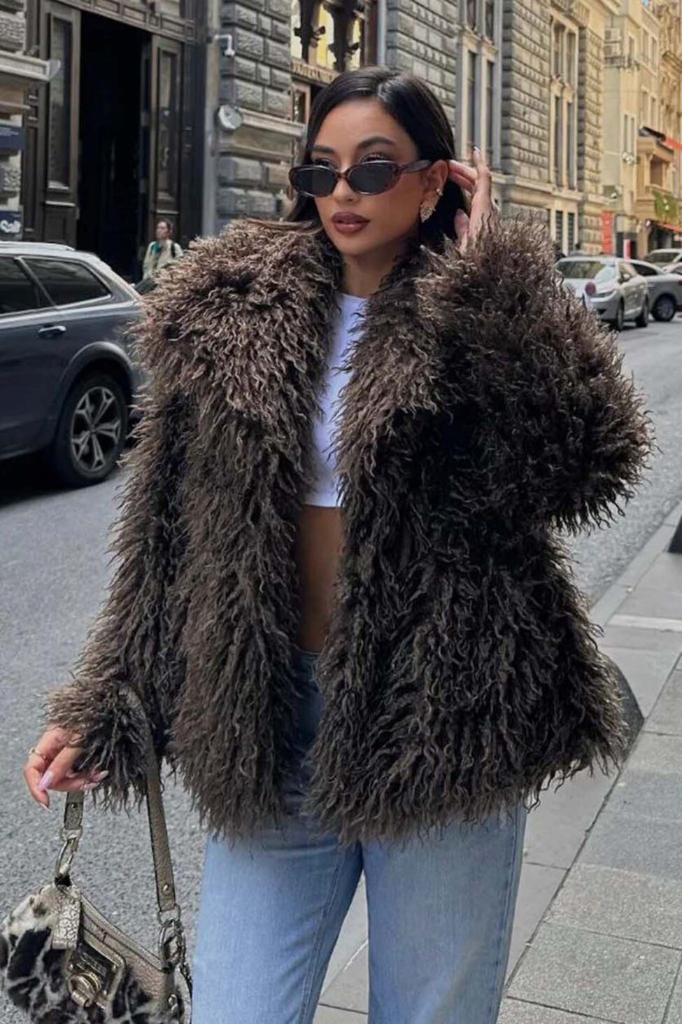 Much οικολογική γούνα καφέ - Image 4