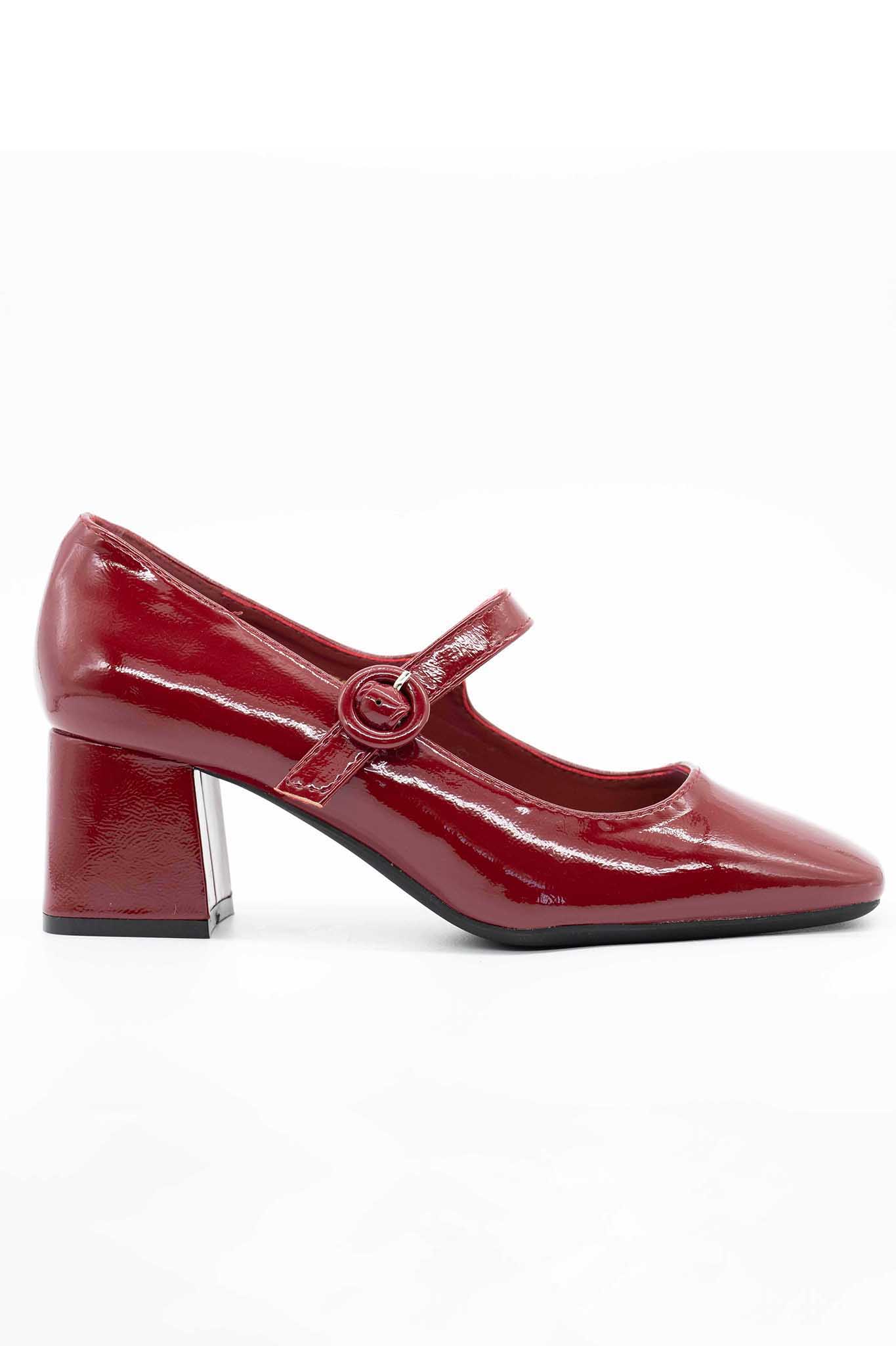 Truth γόβα λουστρίνι τύπου Mary Janes από οικολογικό δέρμα μπορντό Truth γόβα λουστρίνι τύπου Mary Janes από οικολογικό δέρμα μπορντό - Image 1