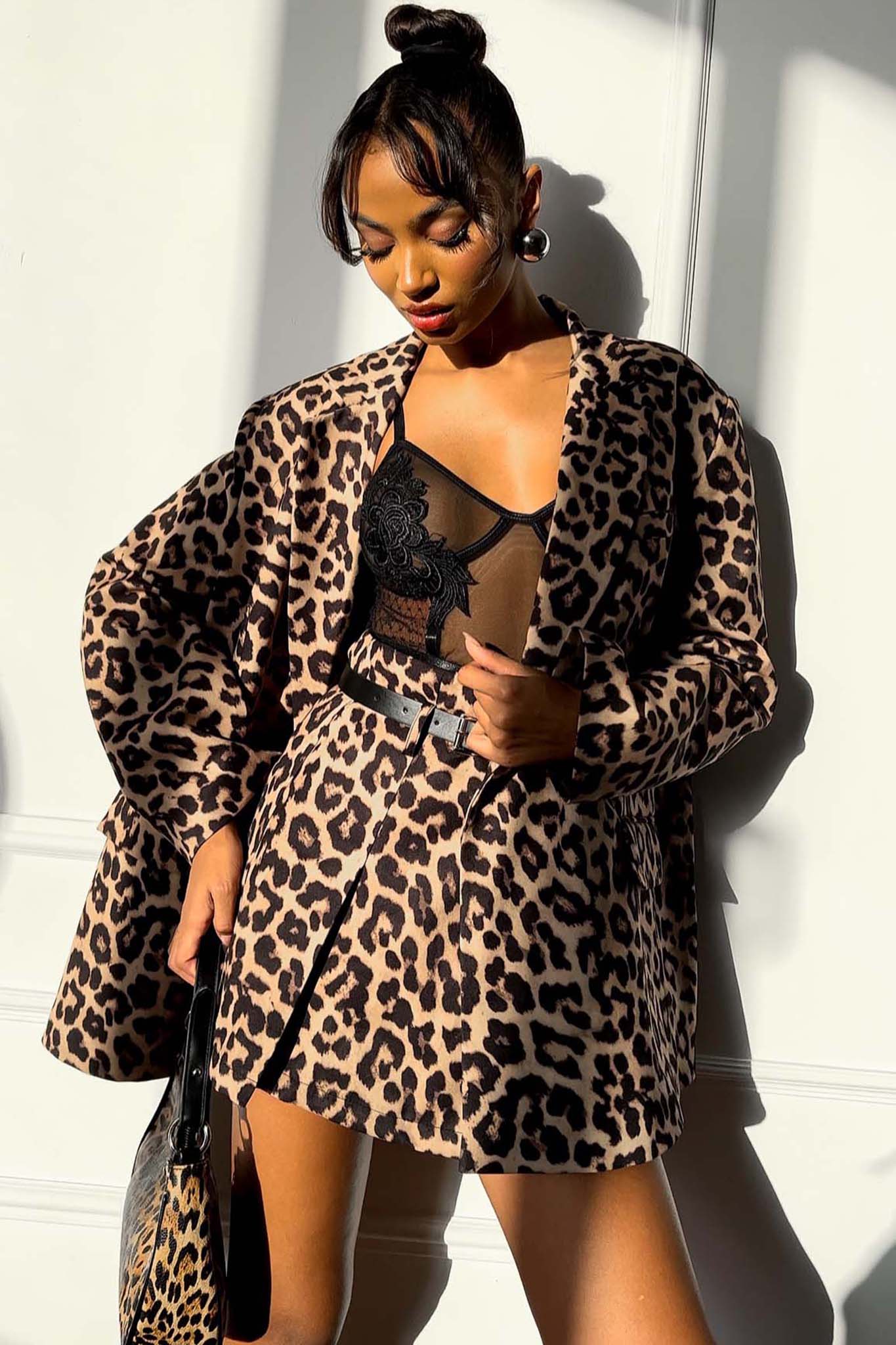 Unicorn σετ σακάκι-φούστα-σορτς λεοπάρ - Image 1