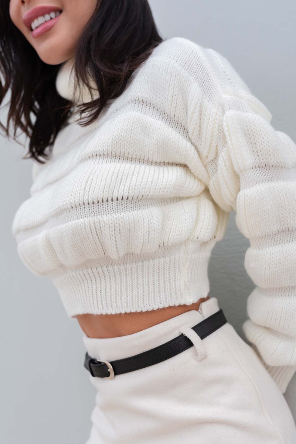Beth μπλούζα πλεκτή ζιβάγκο off white