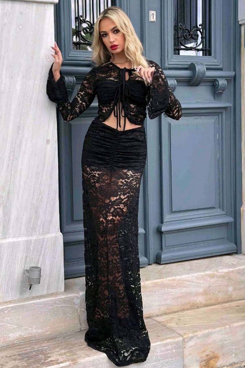 Stunning σετ με δαντέλα μαύρο