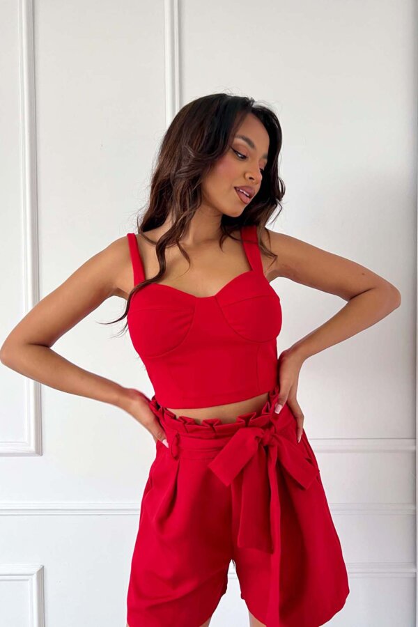 ΠΛΕΚΤΑ ΠΡΟΣΦΟΡΕΣ Sofianna crop top κόκκινο