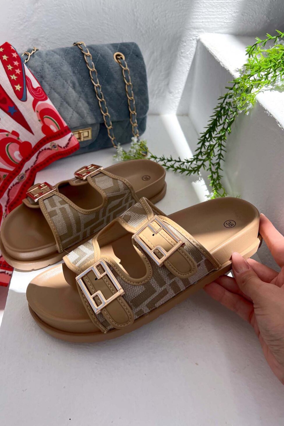 Calorie σανδάλι flatform χακί