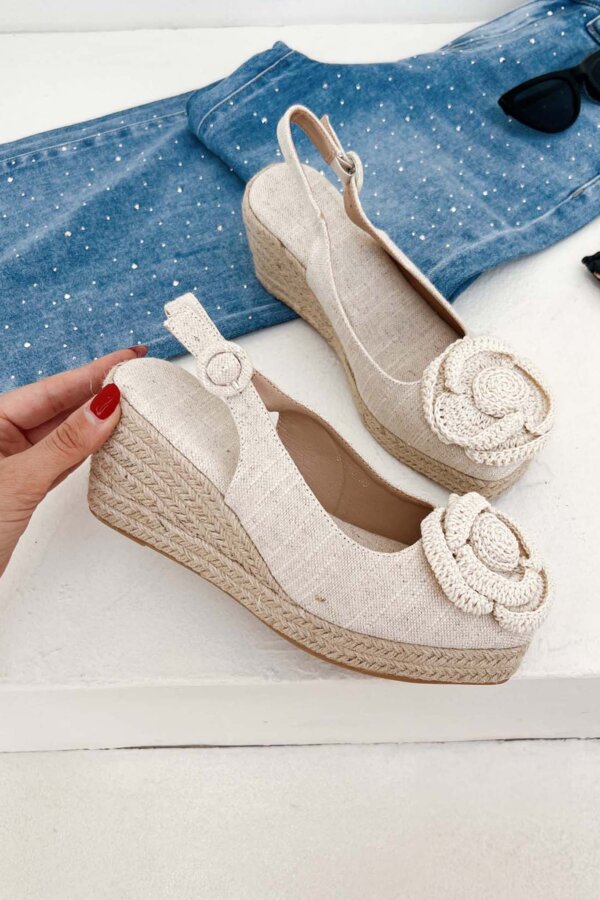 ΓΥΝΑΙΚΕΙΑ ΡΟΥΧΑ Christa πλατφόρμα εσπαντρίγια slingback μπεζ