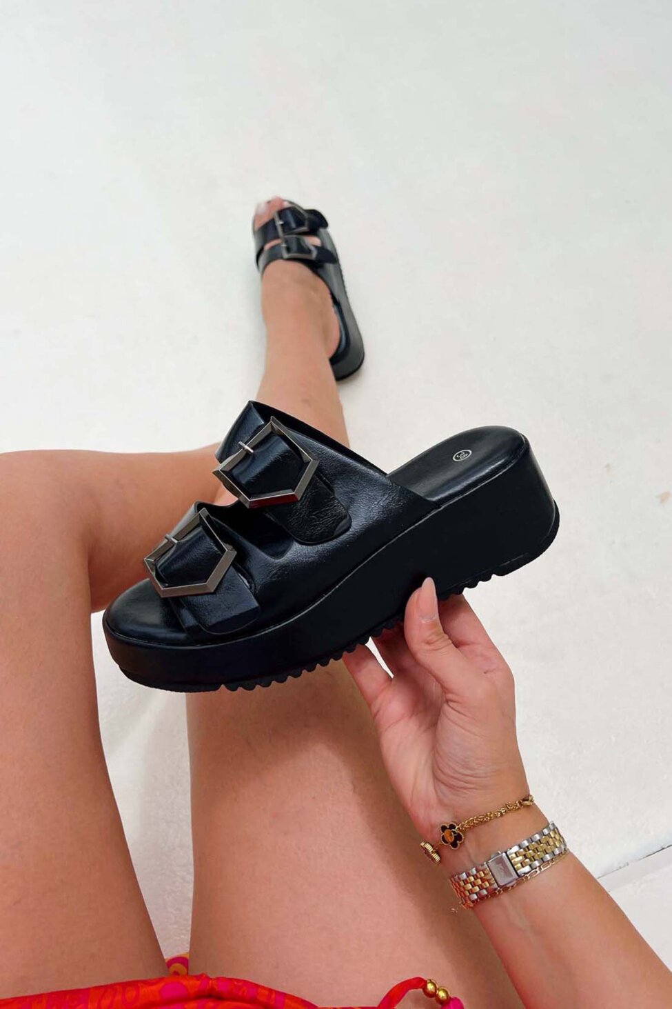 Jenga flatforms με αγκράφες μαύρο