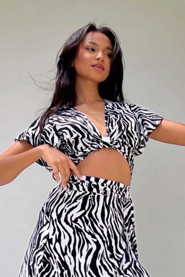 Midori τοπ εμπριμέ zebra