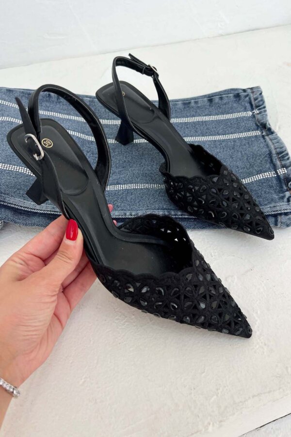 ΓΟΒΕΣ Nuri slingback γόβα με πέτρες μαύρο