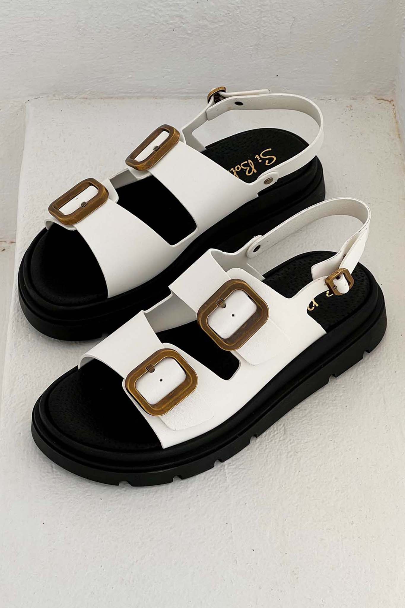 ΓΥΝΑΙΚΕΙΑ ΡΟΥΧΑ Organise δερμάτινα flatforms λευκό