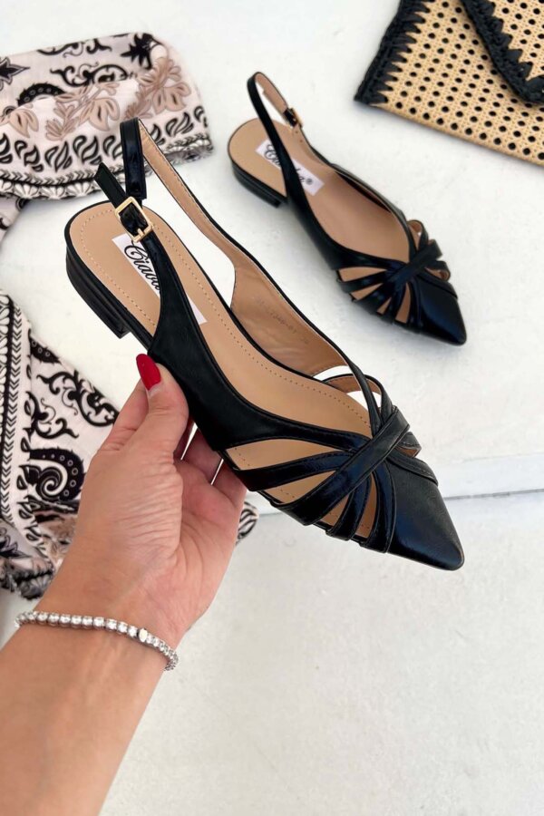 ΝΕΕΣ ΑΦΙΞΕΙΣ Riot slingback γόβα από οικολογικό δέρμα μαύρο