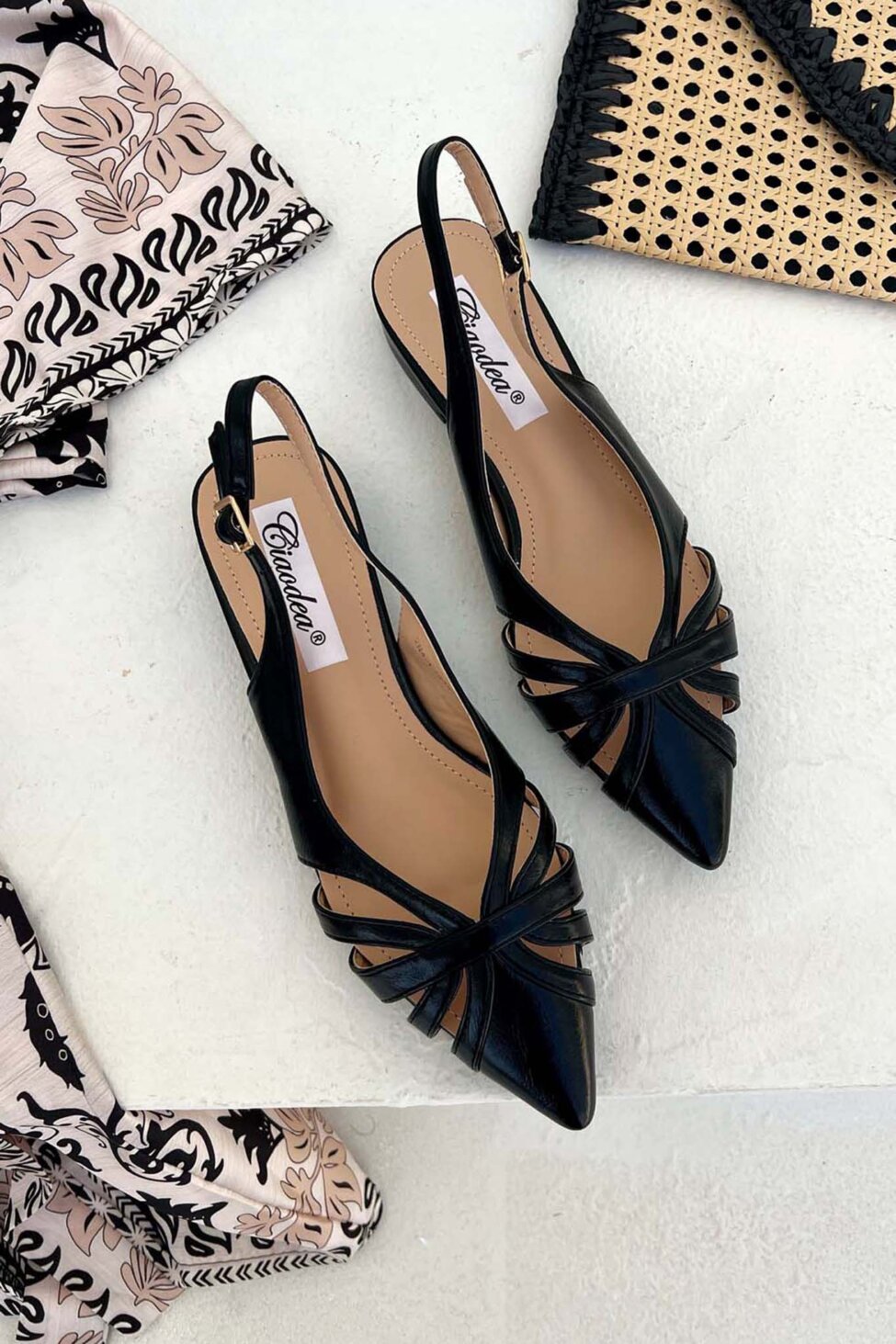 Riot slingback γόβα από οικολογικό δέρμα μαύρο