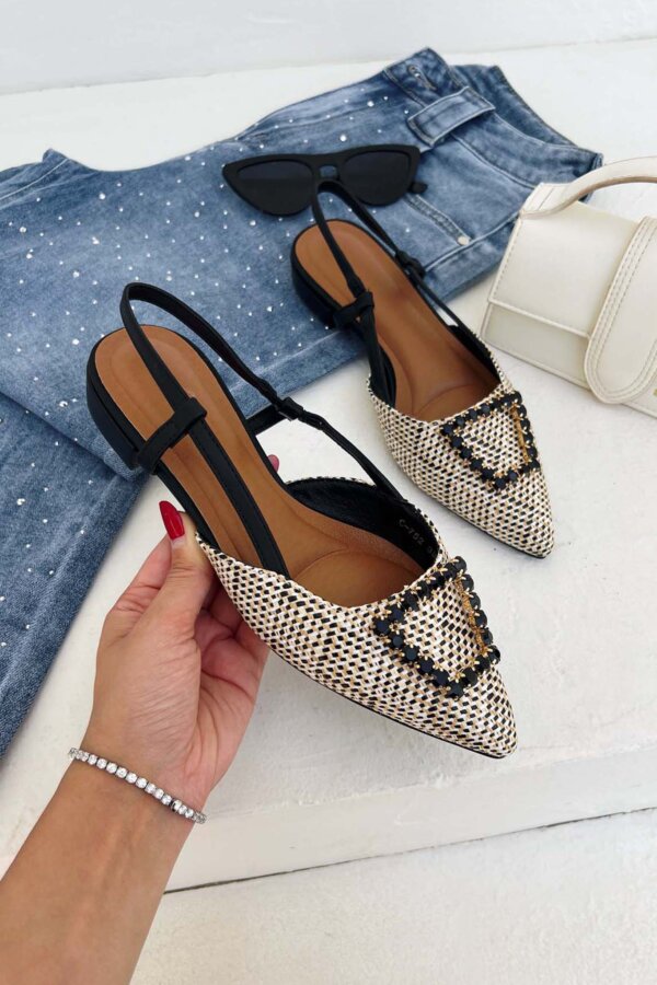 ΓΟΒΕΣ Trick slingback γόβα με πέτρες μαύρο