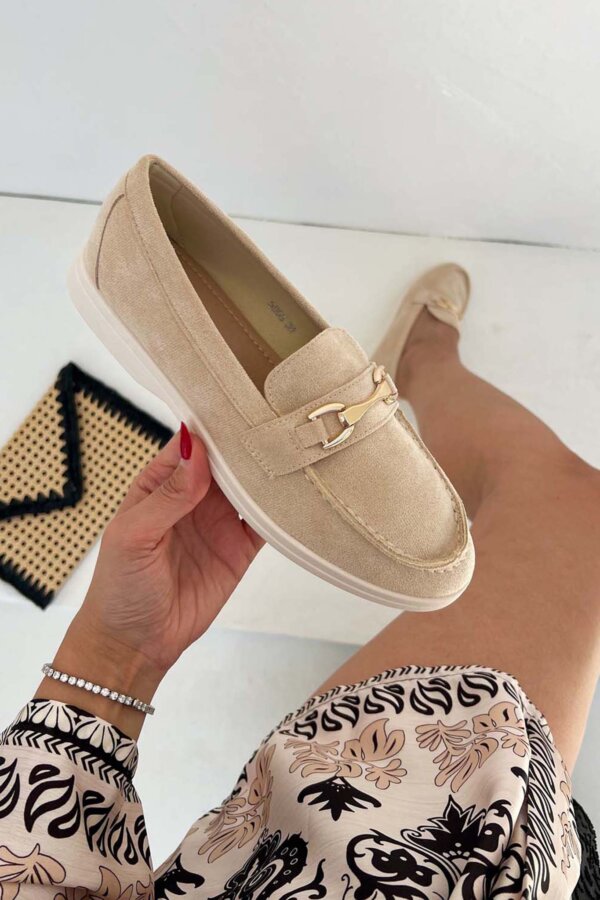 Yarila loafers από οικολογικό δέρμα μπεζ