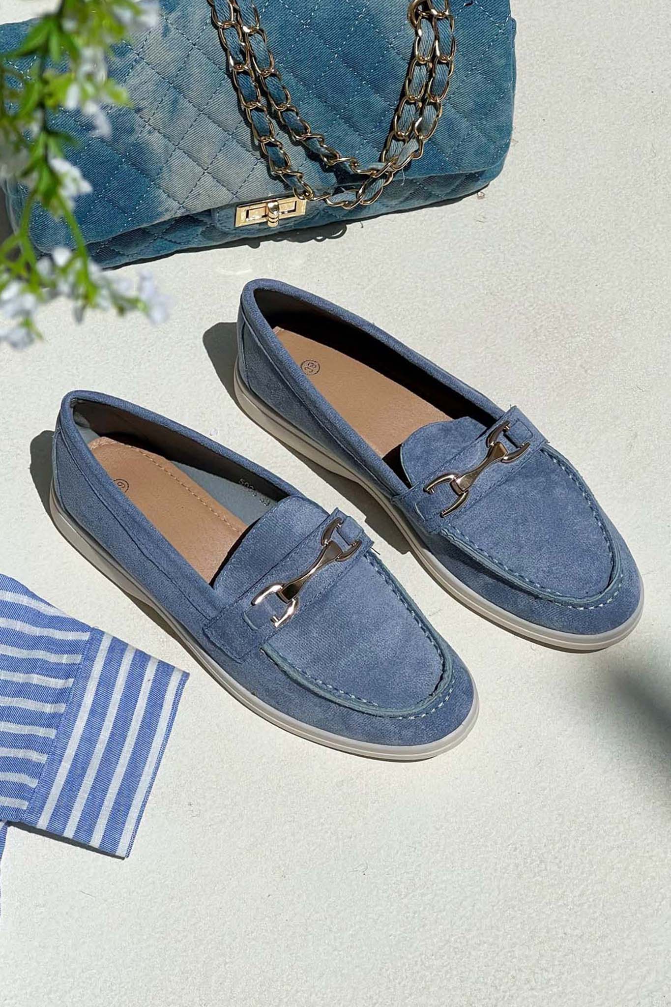 Yarila loafers από οικολογικό δέρμα μπλε