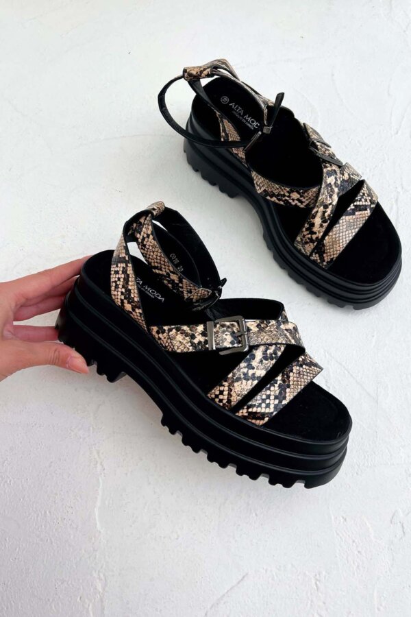 ΝΕΕΣ ΑΦΙΞΕΙΣ Zerrin σανδάλια flatform με λουράκια snake