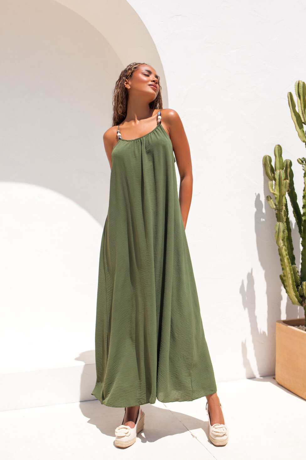 Ariadne μίντι φόρεμα χακί