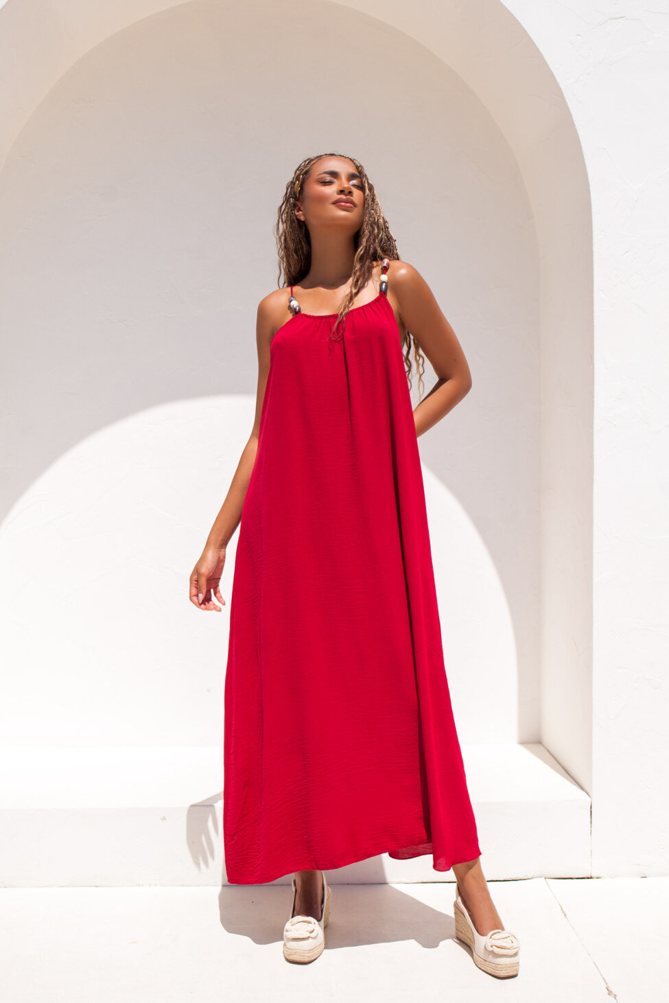 Ariadne μίντι φόρεμα μπορντό