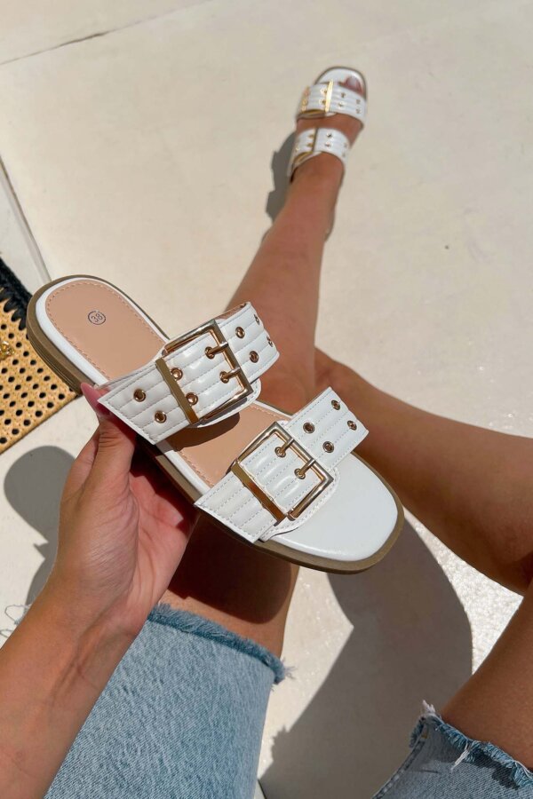 ΝΕΕΣ ΑΦΙΞΕΙΣ Bianca Flat σανδάλια λευκό