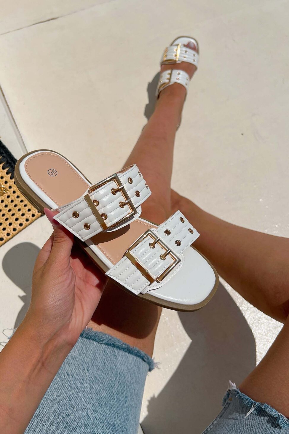 Bianca Flat σανδάλια λευκό