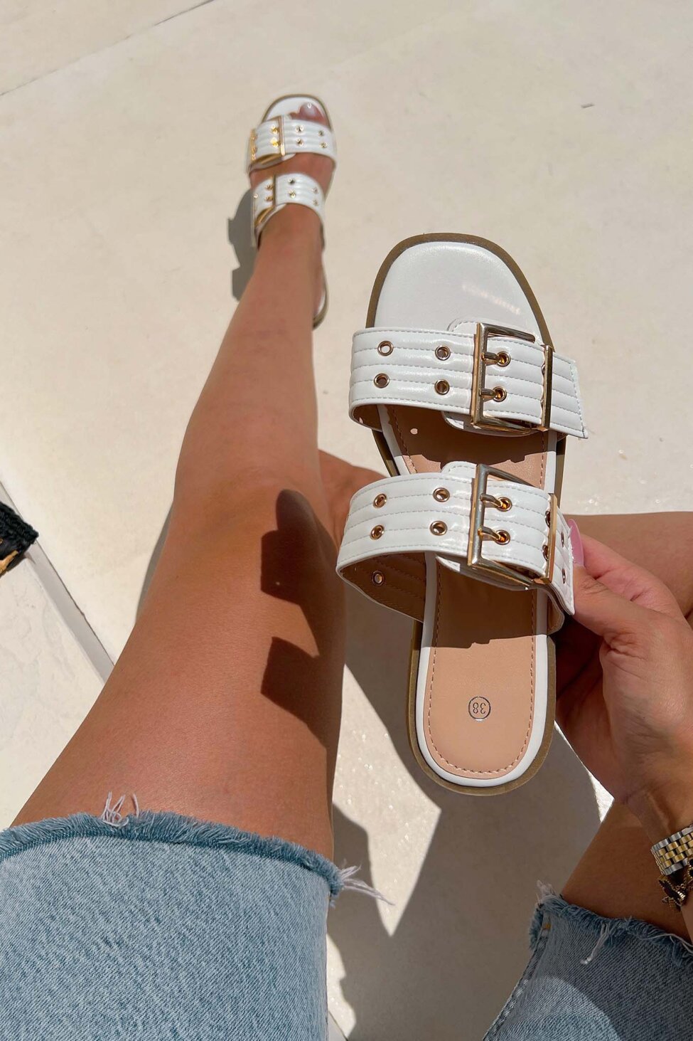 Bianca Flat σανδάλια λευκό