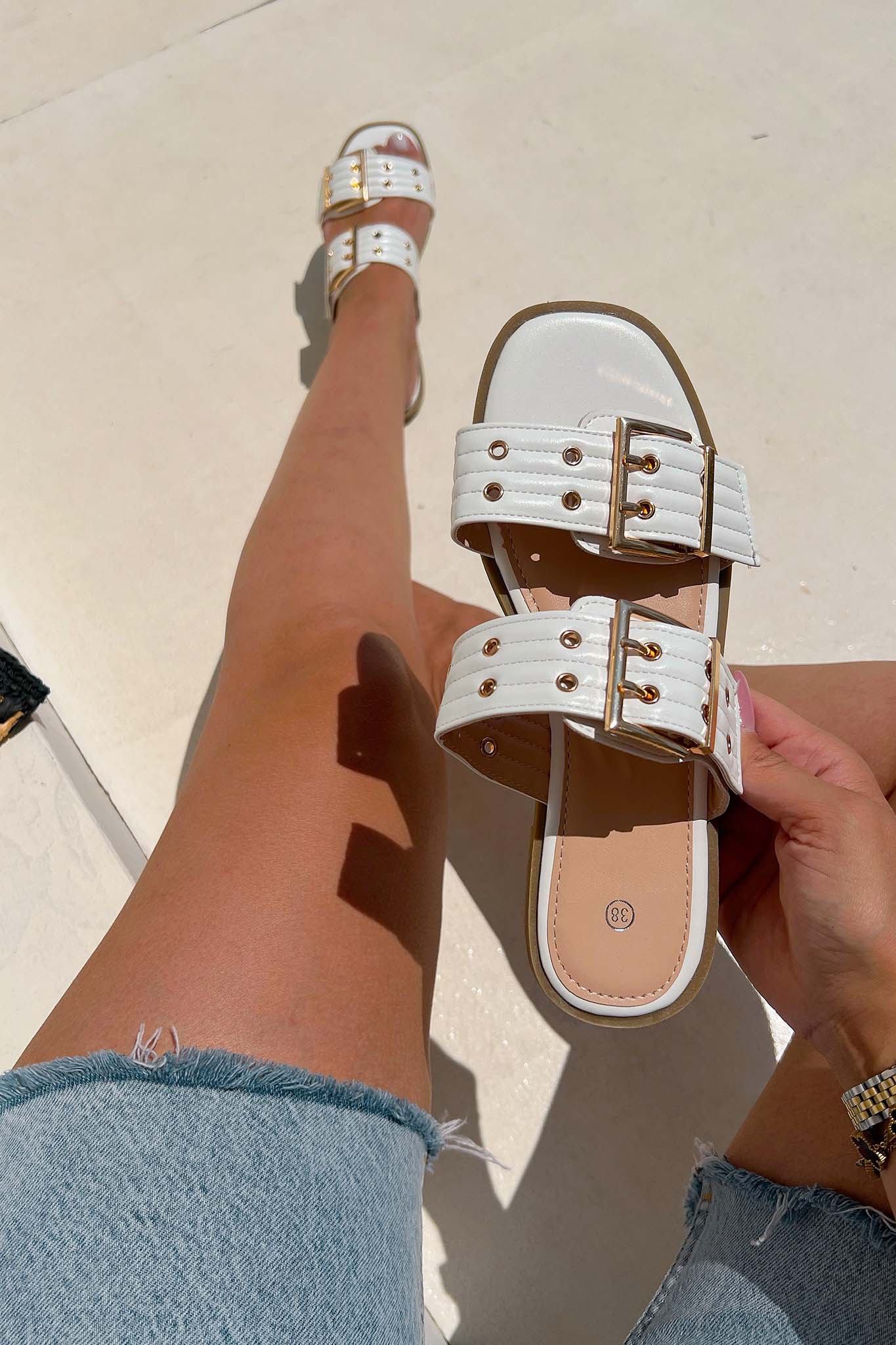 ΝΕΕΣ ΑΦΙΞΕΙΣ Bianca Flat σανδάλια λευκό